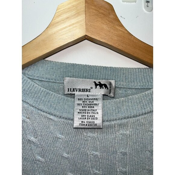 Ilevrieri Cashmere & Silk Cable Knit Sweater Made In Italy  Long Sleeve  Mens SI - Picture 4 of 7